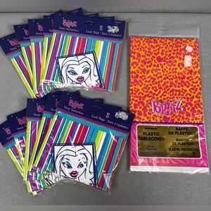 Vintage Bratz Dolls Birthday Party Plastic Table Cover & 80 (10 Packs) Loot Bags